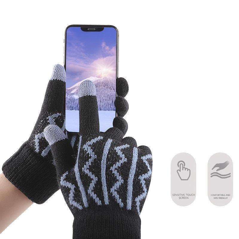Warm Fleece Split Finger Men's Gloves Winter Touch Screen Cold Proof