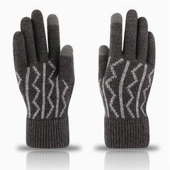 Warm Fleece Split Finger Men's Gloves Winter Touch Screen Cold Proof