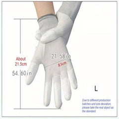 12Pairs Nylon PU Finger Coated Gloves Anti static Knitted Gloves