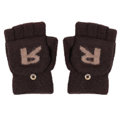 Men's Winter R Letter Knitted Fleece Gloves