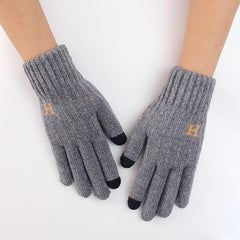Men's Winter Double Layer Thick Knitted Gloves