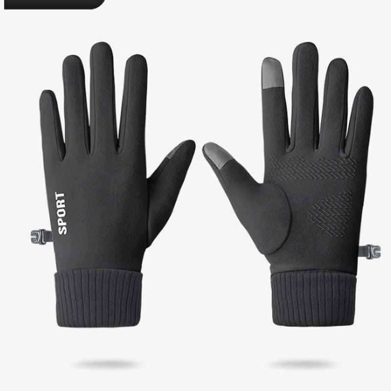 Men's Winter Cycling Gloves Fleece Touch Screen Waterproof Non slip