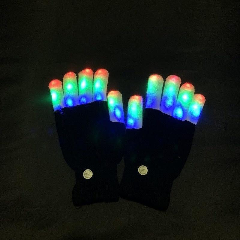 LED Flashing Colorful Finger Glove For Winter