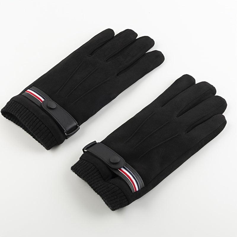 Men's Thickened Velvet Warm Gloves Touch Screen Outdoor Sports Gloves