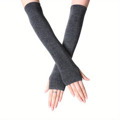 Hip Hop Stripe Print Gloves Cartoon Y2K Long Sleeve Half Fingerless