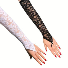 Lace Tulle Mesh Gloves for Women Decoration