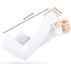 Fingerless Sunscreen Ice Silk Sleeves Pair for Riding Sports Sunshade