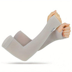 Fingerless Sunscreen Ice Silk Sleeves Pair for Riding Sports Sunshade