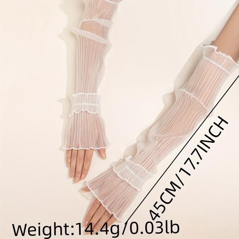 Ruffles Lace Sleeve Sunscreen UV Protection Loose Fit Sleeves