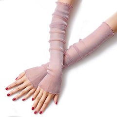 Women's Lace Long Gloves UV Protection Cooling or Warmer Arm Sleeves