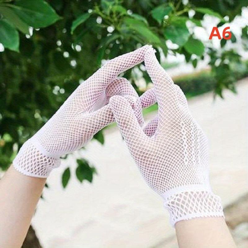 Ultra Thin Lace Gloves Sun Protection Perspective Bride Wedding Gloves