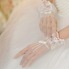 Ultra Thin Lace Gloves Sun Protection Perspective Bride Wedding Gloves