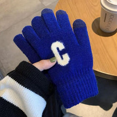 Winter Touch Screen Gloves Thick Knitted Woolen Warm Riding Gloves