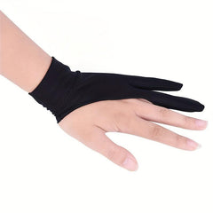 Drawing Gloves for Women & Men Two Fingers Right Left Hand Black