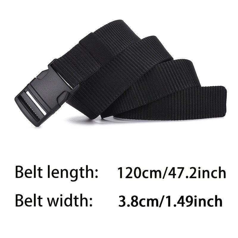 Men's Nylon Canvas Belt No Metal Buckle Military Tactical Belt 6 Colors