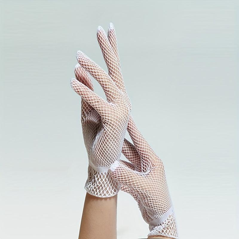 Mesh Breathable Punk Transparent Gloves Y2K & Women's Dress Party Gloves