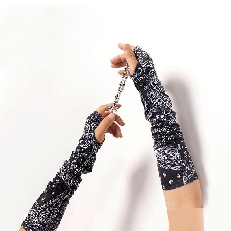 Paisley Print Sunscreen Sleeves Elastic Ice Sleeves Windproof Neck Gaiter