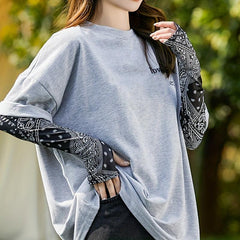 Paisley Print Ice Sleeve Gloves Breathable UV Protection Sleeves