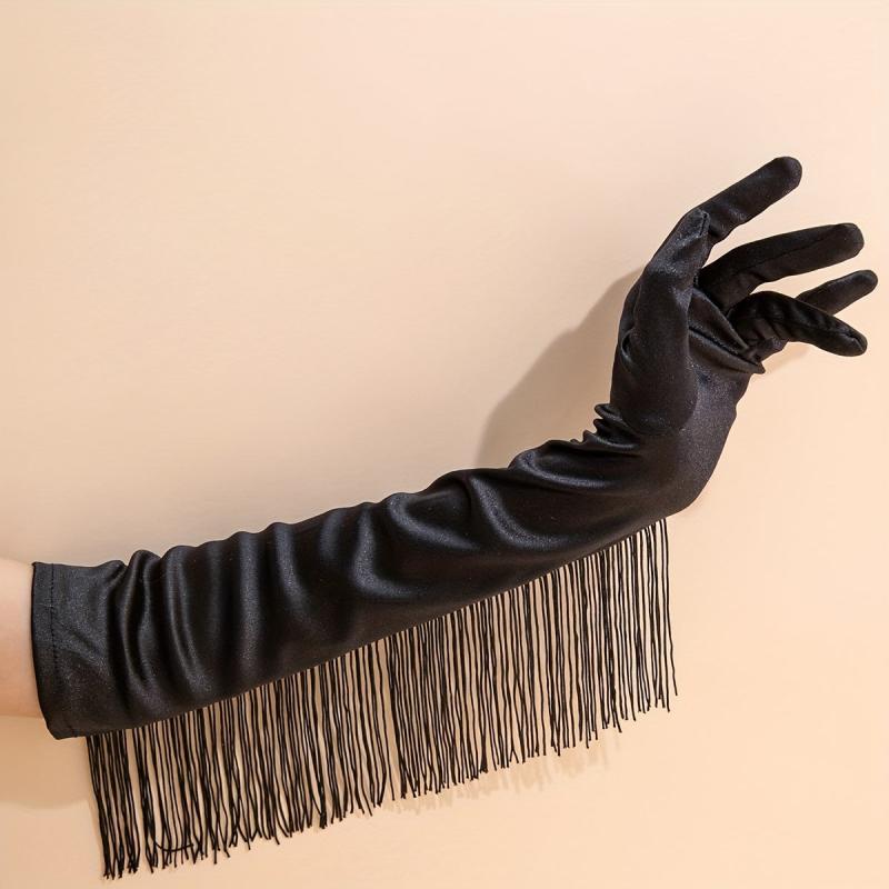 Stylish Tassel Long Gloves for Women Dress Party Prom