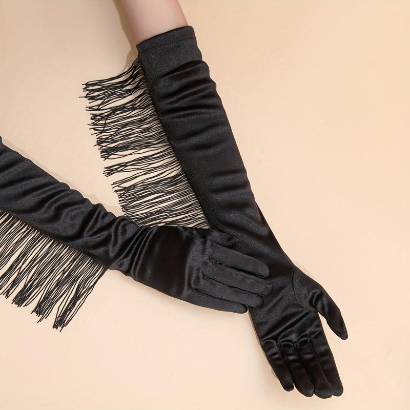 Stylish Tassel Long Gloves for Women Dress Party Prom