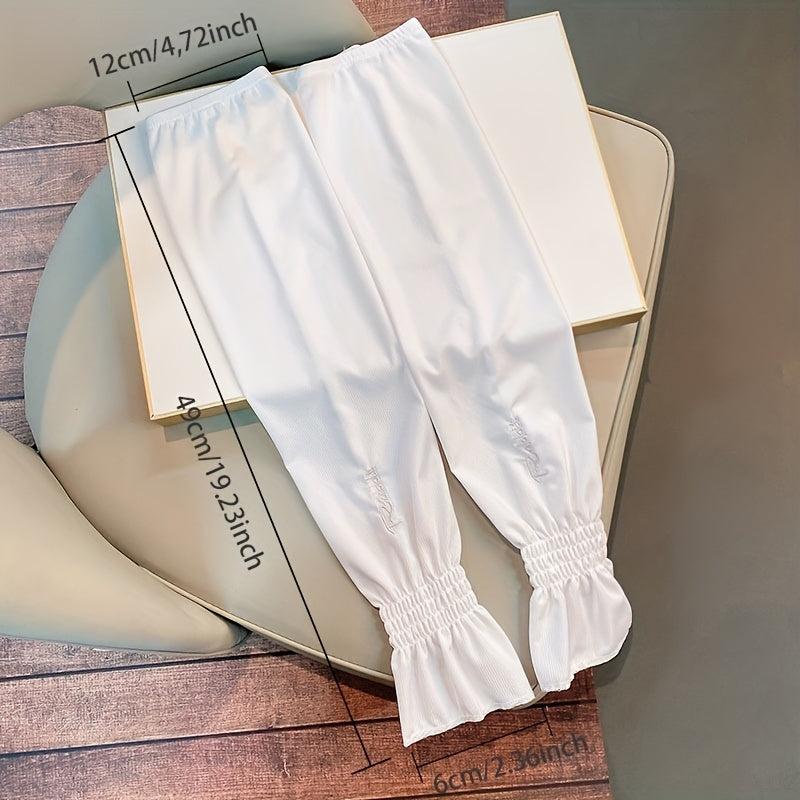 Striped Sunscreen Sleeves Women Thin Loose Arm Sleeves UV Protection Gloves