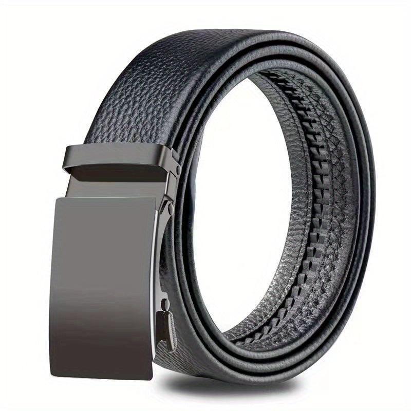 Men's Business PU Leather Belt Automatic Buckle Belt Sports Car Head Edging