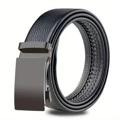 Men's Business PU Leather Belt Automatic Buckle Belt Sports Car Head Edging