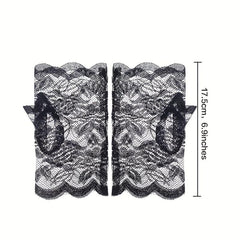Lace Fingerless Gloves for Women - Breathable Mesh Decorative Gloves