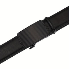 Men's Automatic Buckle Leather Belt Casual Retro Ratchet Belt