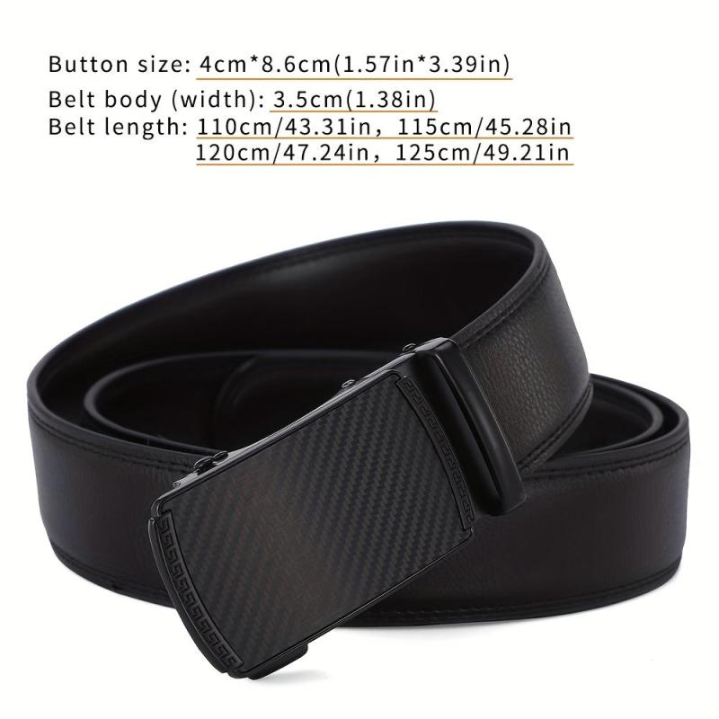 Men's Automatic Buckle Leather Belt Casual Retro Ratchet Belt