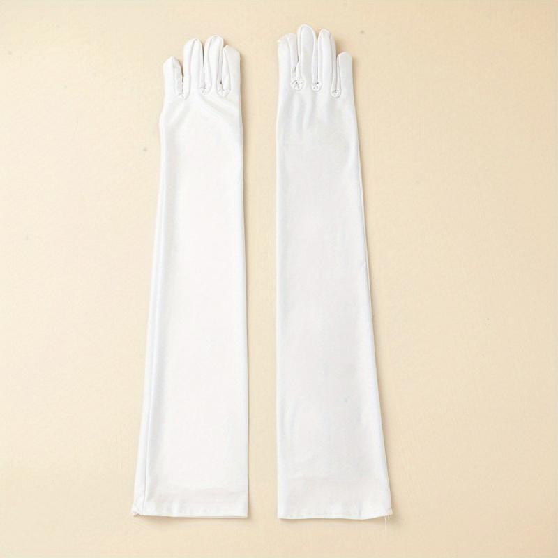 Skinny Long Satin Bridal Gloves Wedding Dress Accessories
