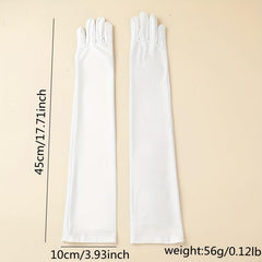 Skinny Long Satin Bridal Gloves Wedding Dress Accessories