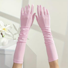 Skinny Long Satin Bridal Gloves Wedding Dress Accessories