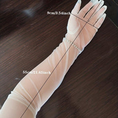 Mesh Thin Gloves Breathable Long Bridal Wedding Gloves For Women