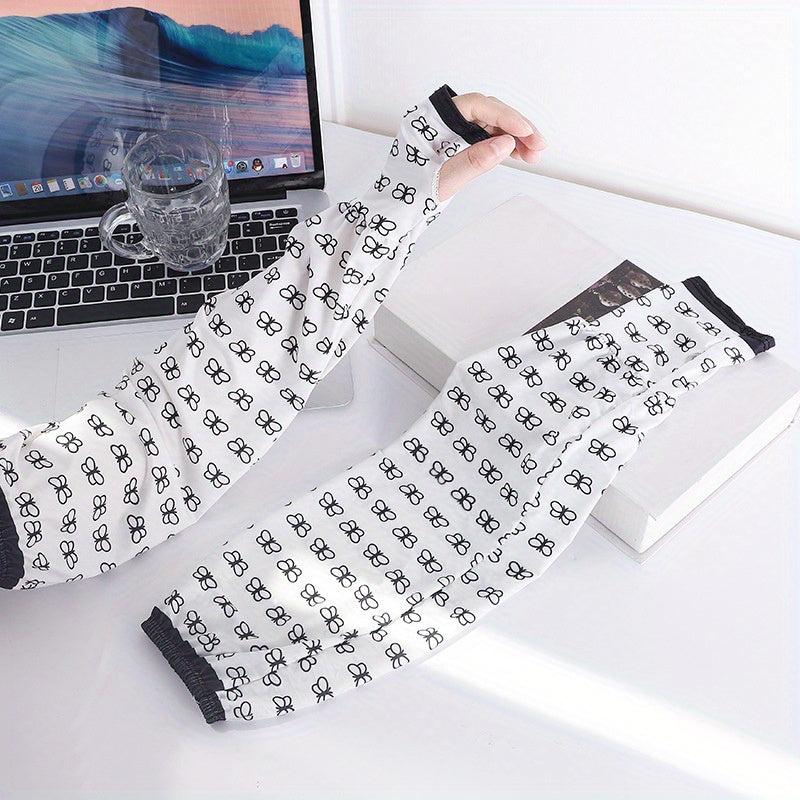 Sunproof Ice Sleeves Elastic Fingerless Gloves Outdoor UV Protection