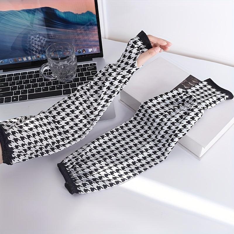 Sunproof Ice Sleeves Elastic Fingerless Gloves Outdoor UV Protection