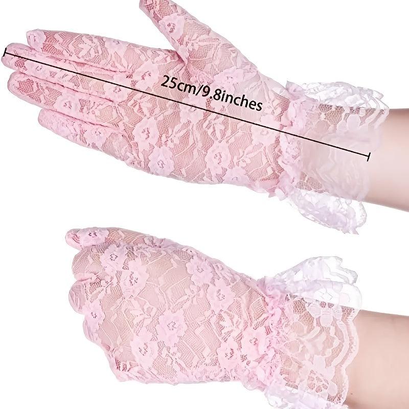 Lace Gloves Women Short Wedding Bridal Gloves