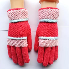 Vintage Warm Wool Gloves Winter Women Print Knitted 1pair