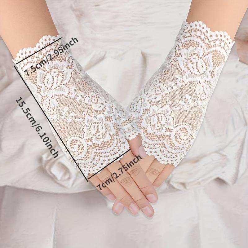 Women's Lace Driving Gloves Breathable & Half Finger Gloves