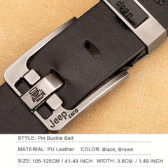 Men's Leather Waist Strap Belt with Pin Buckle