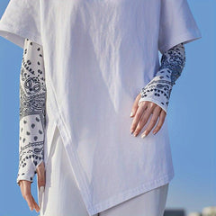 Long Bandana Printed Sleeves Face Covering Sun Protection Cover Outdoor Gloves