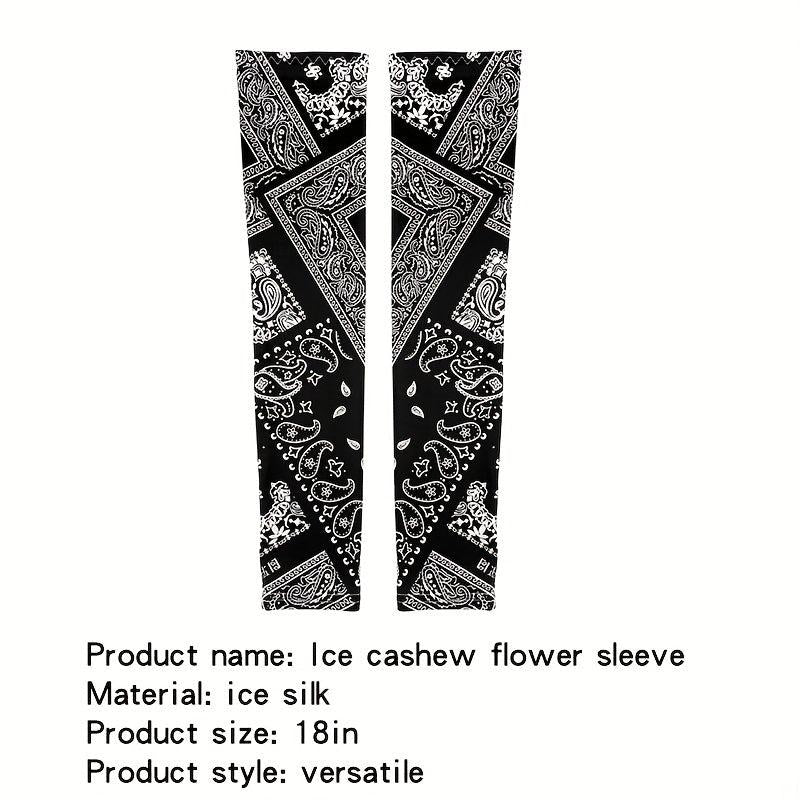 Long Bandana Printed Sleeves Face Covering Sun Protection Cover Outdoor Gloves
