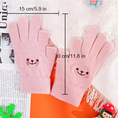 Women's Winter Embroidered Plush Thermal Gloves