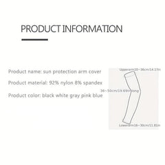 1 Pair Striped Sunscreen Arm Sleeves with Thumb Hole