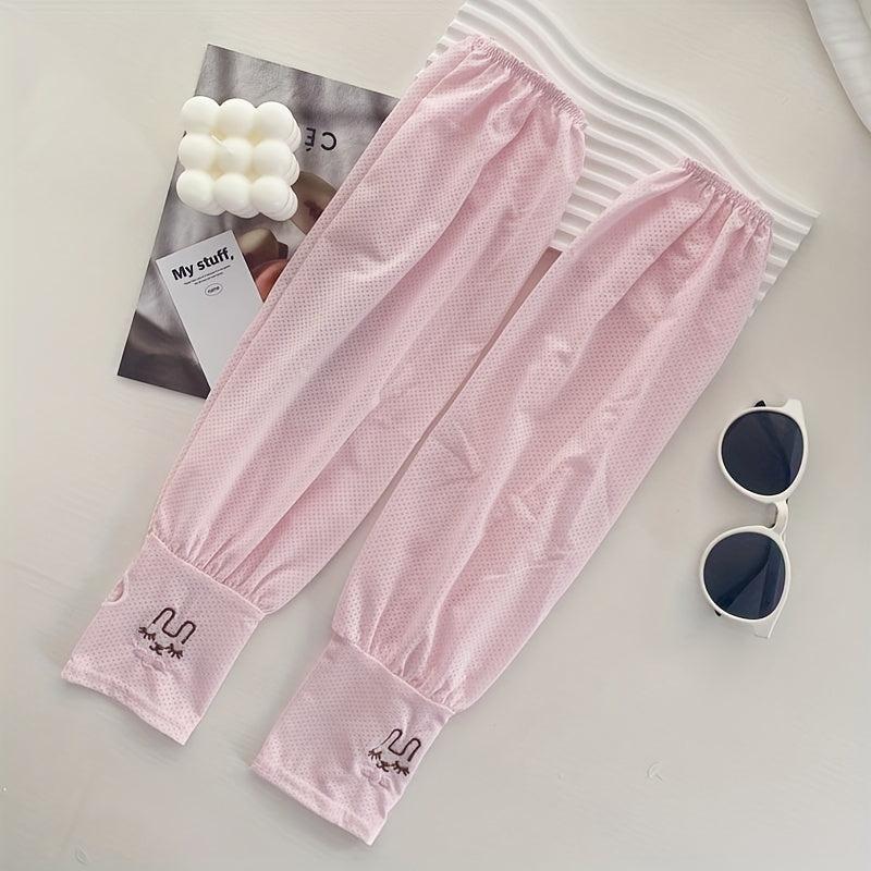 Embroidered Rabbit Ice Sleeve UV Protection Arm Guard Sleeve Women