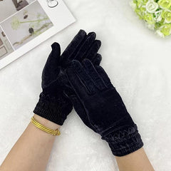 Winter Gloves Solid Warm Gloves for Women Girls Outdoor