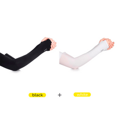 2pairs Ice Sleeve Sunscreen Arm Sleeves UV Protection Gloves Men Women