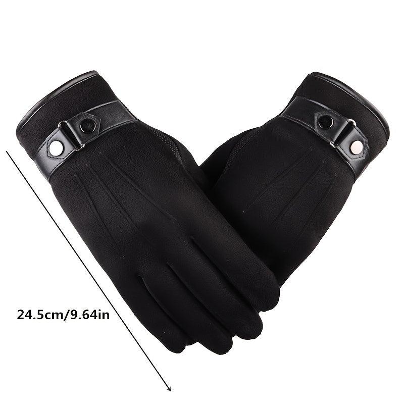 Suede Touch Screen Gloves Coldproof Thickened Warm Outdoor Cycling Driving