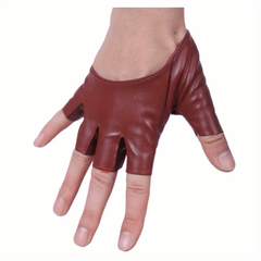 Hip Hop Fingerless Gloves for Women PU Leather Halloween Party Accessories