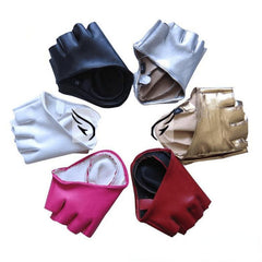 Hip Hop Fingerless Gloves for Women PU Leather Halloween Party Accessories
